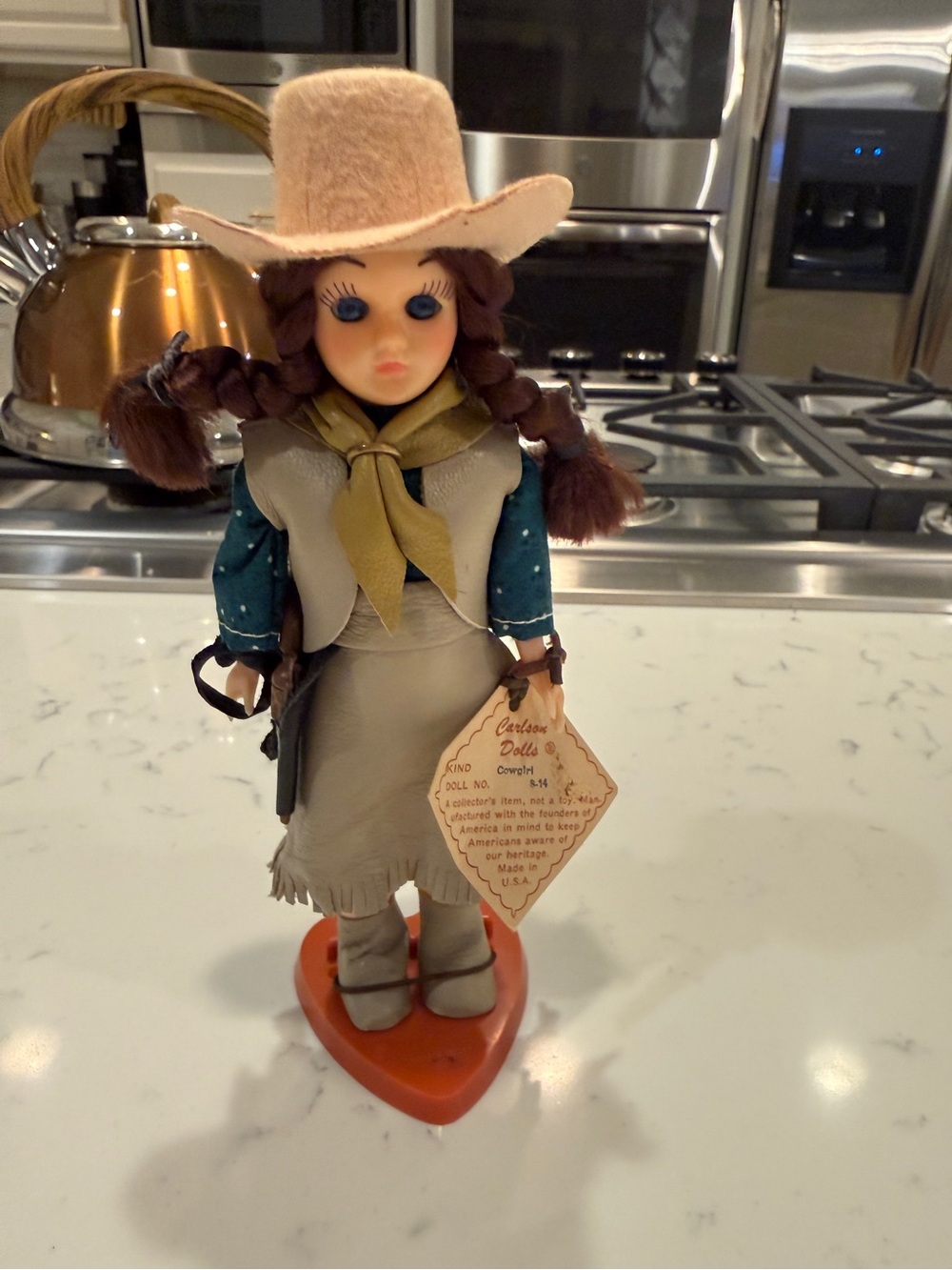 Vintage Carlson Dolls Cowgirl 8-14 7.5” Western Doll Original Tag USA